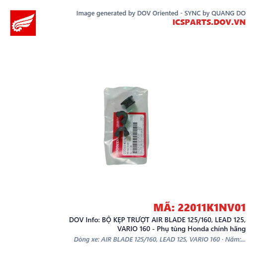 BỘ KẸP TRƯỢT AIR BLADE 125/160, LEAD 125, VARIO 160 - Phụ tùng Honda chính hãng