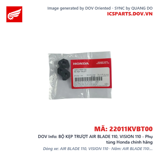 BỘ KẸP TRƯỢT AIR BLADE 110, VISION 110 - Phụ tùng Honda chính hãng