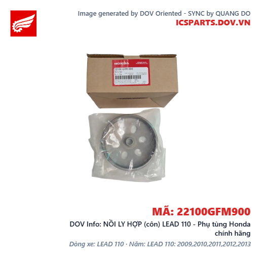 NỒI LY HỢP (côn) LEAD 110 - Phụ tùng Honda chính hãng