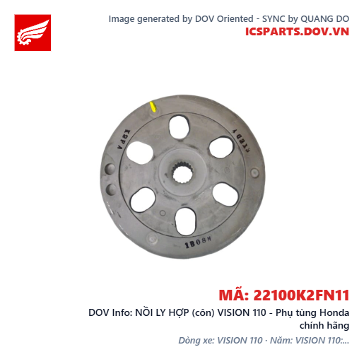 NỒI LY HỢP (côn) VISION 110 - Phụ tùng Honda chính hãng