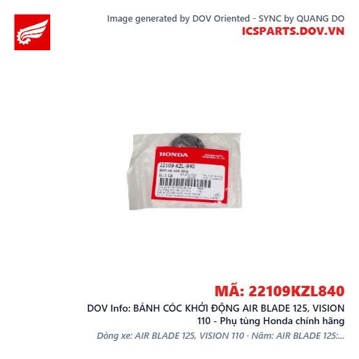 BÁNH CÓC KHỞI ĐỘNG AIR BLADE 125, VISION 110 - Phụ tùng Honda chính hãng
