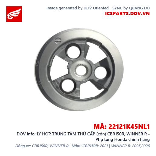 LY HỢP TRUNG TÂM THỨ CẤP (côn) CBR150R, WINNER R - Phụ tùng Honda chính hãng