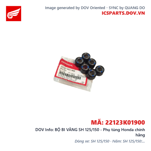 BỘ BI VĂNG SH 125/150 - Phụ tùng Honda chính hãng