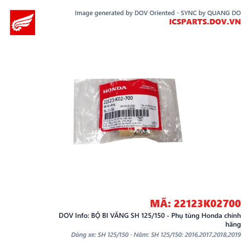 BỘ BI VĂNG SH 125/150 - Phụ tùng Honda chính hãng