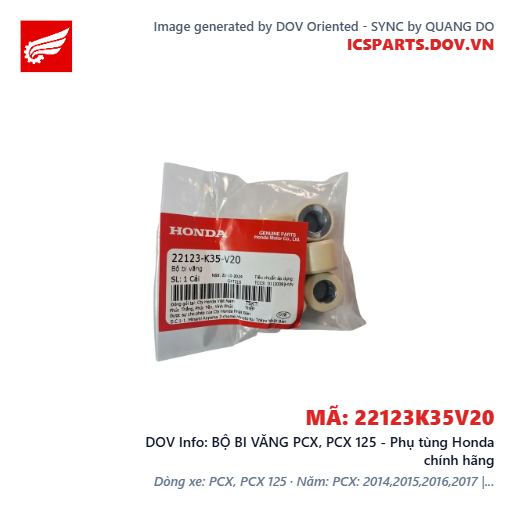 BỘ BI VĂNG PCX, PCX 125 - Phụ tùng Honda chính hãng