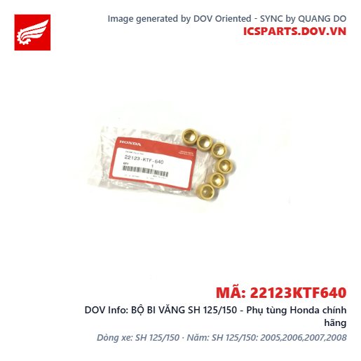 BỘ BI VĂNG SH 125/150 - Phụ tùng Honda chính hãng