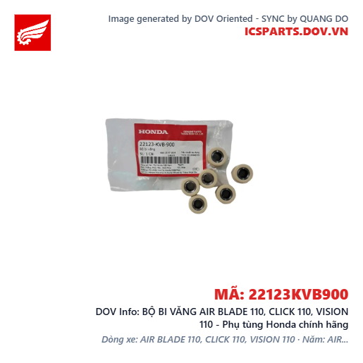 BỘ BI VĂNG AIR BLADE 110, CLICK 110, VISION 110 - Phụ tùng Honda chính hãng