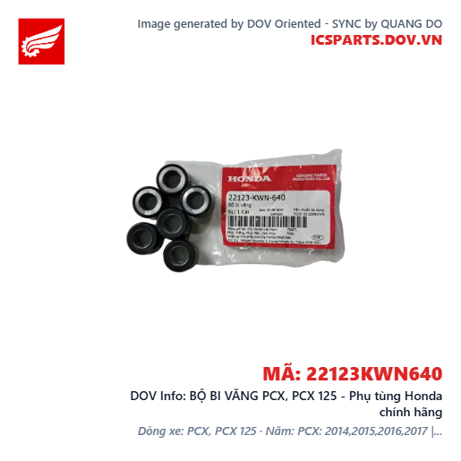 BỘ BI VĂNG PCX, PCX 125 - Phụ tùng Honda chính hãng