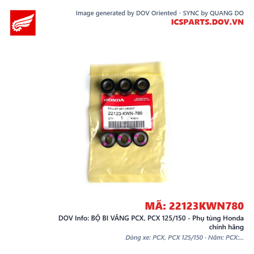 BỘ BI VĂNG PCX, PCX 125/150 - Phụ tùng Honda chính hãng