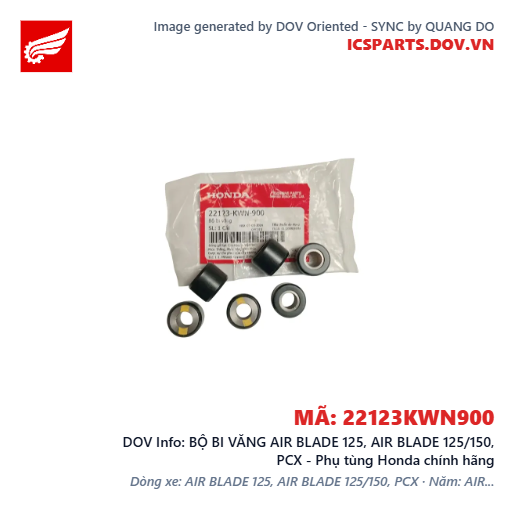 BỘ BI VĂNG AIR BLADE 125, AIR BLADE 125/150, PCX - Phụ tùng Honda chính hãng