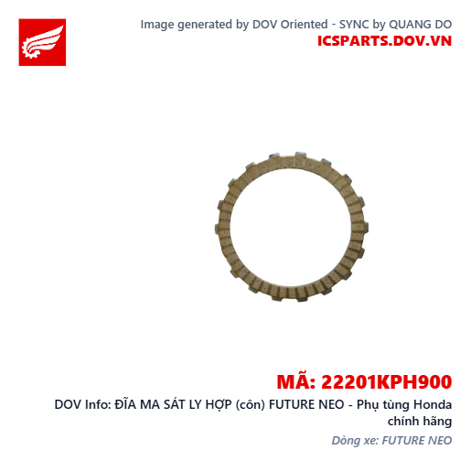 ĐĨA MA SÁT LY HỢP (côn) FUTURE NEO - Phụ tùng Honda chính hãng