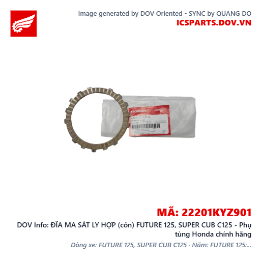 ĐĨA MA SÁT LY HỢP (côn) FUTURE 125, SUPER CUB C125 - Phụ tùng Honda chính hãng