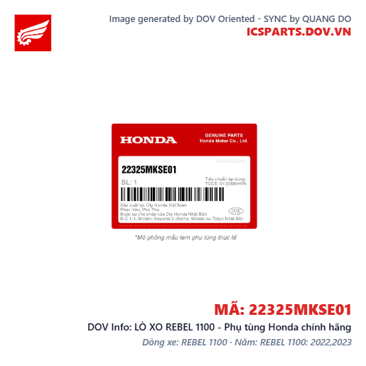 LÒ XO REBEL 1100 - Phụ tùng Honda chính hãng