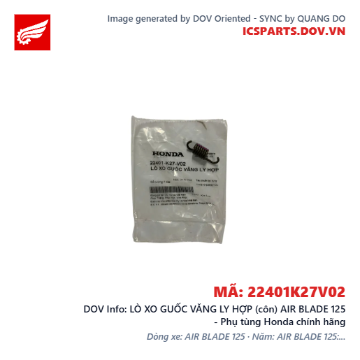 LÒ XO GUỐC VĂNG LY HỢP (côn) AIR BLADE 125 - Phụ tùng Honda chính hãng