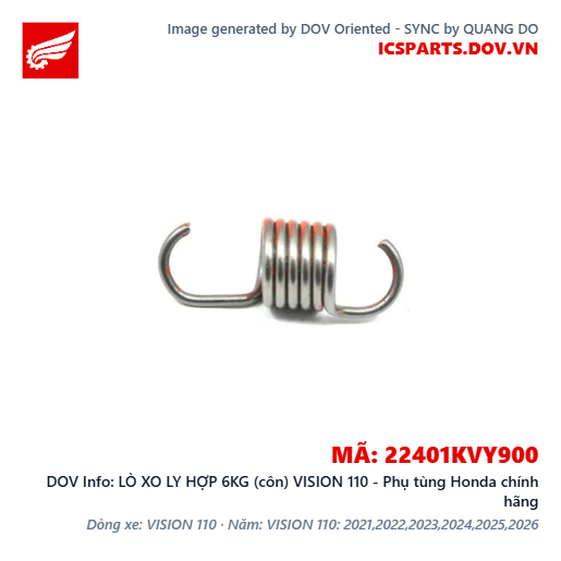 LÒ XO LY HỢP 6KG (côn) VISION 110 - Phụ tùng Honda chính hãng