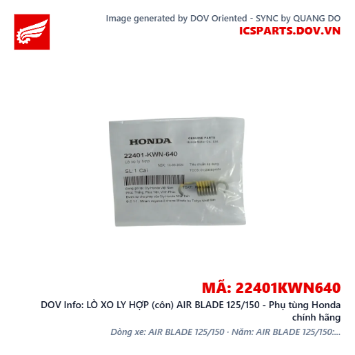 LÒ XO LY HỢP (côn) AIR BLADE 125/150 - Phụ tùng Honda chính hãng