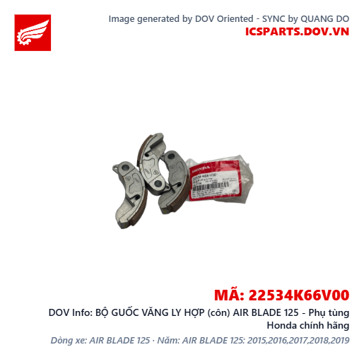 BỘ GUỐC VĂNG LY HỢP (côn) AIR BLADE 125 - Phụ tùng Honda chính hãng