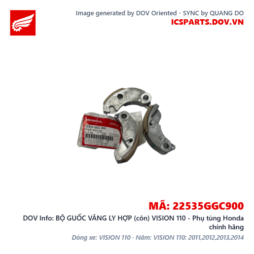 BỘ GUỐC VĂNG LY HỢP (côn) VISION 110 - Phụ tùng Honda chính hãng