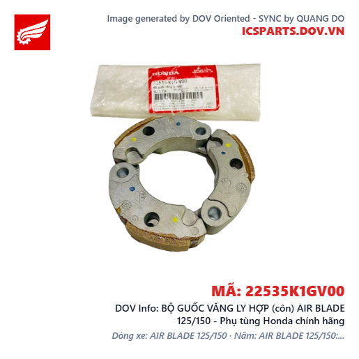 BỘ GUỐC VĂNG LY HỢP (côn) AIR BLADE 125/150 - Phụ tùng Honda chính hãng