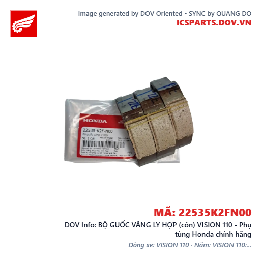 BỘ GUỐC VĂNG LY HỢP (côn) VISION 110 - Phụ tùng Honda chính hãng