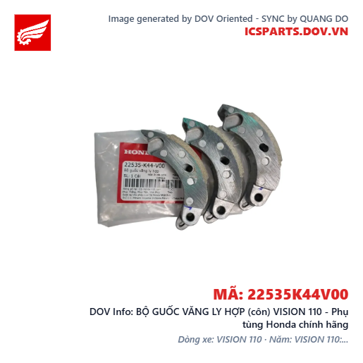 BỘ GUỐC VĂNG LY HỢP (côn) VISION 110 - Phụ tùng Honda chính hãng