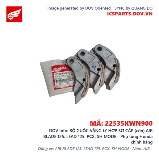 BỘ GUỐC VĂNG LY HỢP SƠ CẤP (côn) AIR BLADE 125, LEAD 125, PCX, SH MODE - Phụ tùng Honda chính hãng