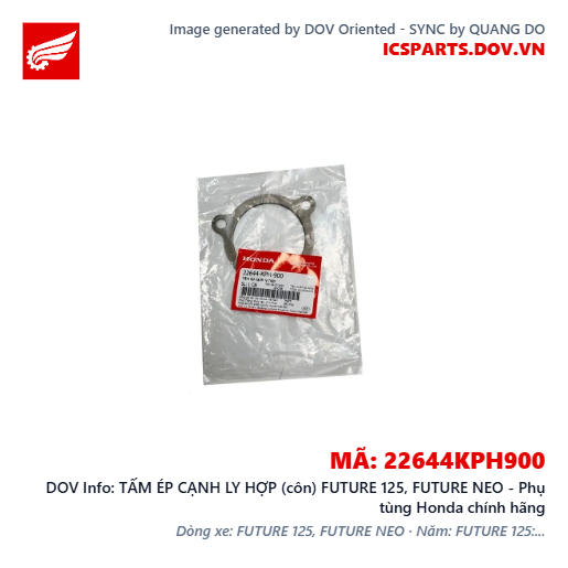 TẤM ÉP CẠNH LY HỢP (côn) FUTURE 125, FUTURE NEO - Phụ tùng Honda chính hãng