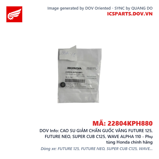 CAO SU GIẢM CHẤN GUỐC VĂNG FUTURE 125, FUTURE NEO, SUPER CUB C125, WAVE ALPHA 110 - Phụ tùng Honda chính hãng