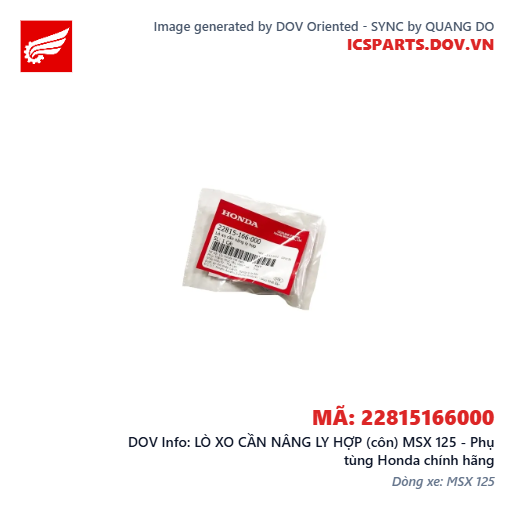 LÒ XO CẦN NÂNG LY HỢP (côn) MSX 125 - Phụ tùng Honda chính hãng