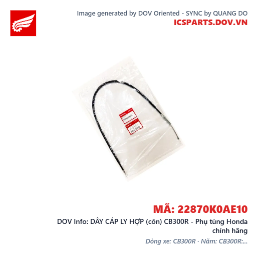 DÂY CÁP LY HỢP (côn) CB300R - Phụ tùng Honda chính hãng