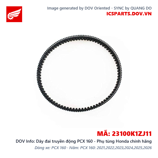 Dây đai truyền động PCX 160 - Phụ tùng Honda chính hãng