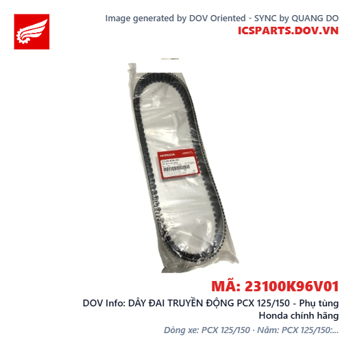DÂY ĐAI TRUYỀN ĐỘNG PCX 125/150 - Phụ tùng Honda chính hãng