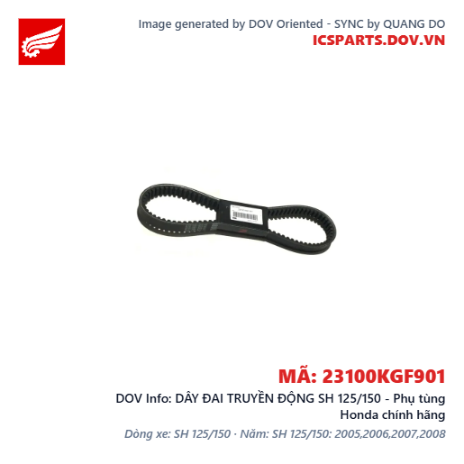 DÂY ĐAI TRUYỀN ĐỘNG SH 125/150 - Phụ tùng Honda chính hãng