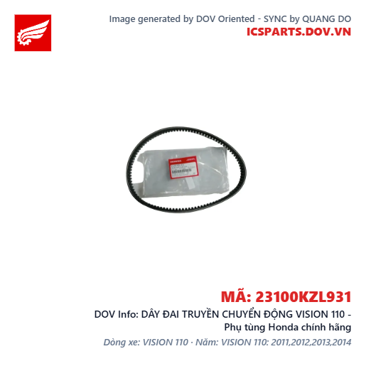 DÂY ĐAI TRUYỀN CHUYỂN ĐỘNG VISION 110 - Phụ tùng Honda chính hãng