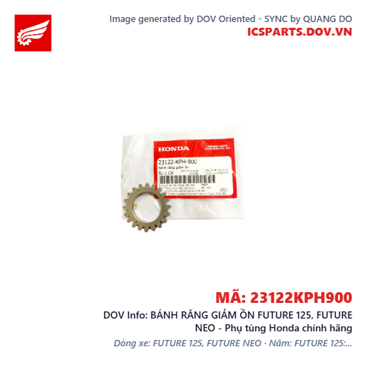 BÁNH RĂNG GIẢM ỒN FUTURE 125, FUTURE NEO - Phụ tùng Honda chính hãng