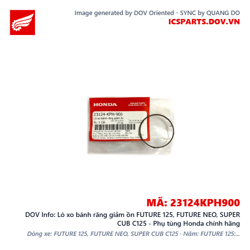 Lò xo bánh răng giảm ồn FUTURE 125, FUTURE NEO, SUPER CUB C125 - Phụ tùng Honda chính hãng