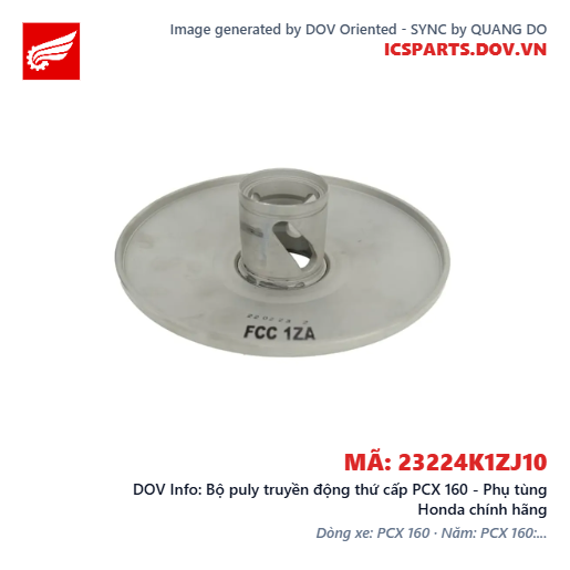 Bộ puly truyền động thứ cấp PCX 160 - Phụ tùng Honda chính hãng