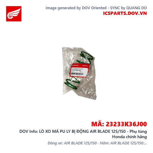 LÒ XO MÁ PU LY BỊ ĐỘNG AIR BLADE 125/150 - Phụ tùng Honda chính hãng