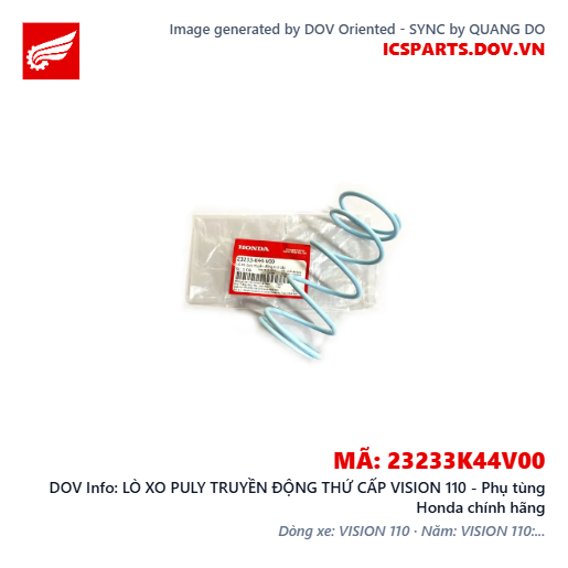 LÒ XO PULY TRUYỀN ĐỘNG THỨ CẤP VISION 110 - Phụ tùng Honda chính hãng