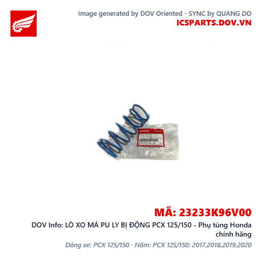 LÒ XO MÁ PU LY BỊ ĐỘNG PCX 125/150 - Phụ tùng Honda chính hãng