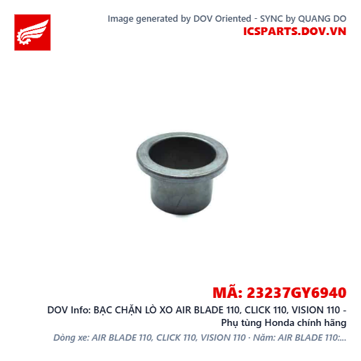 BẠC CHẶN LÒ XO AIR BLADE 110, CLICK 110, VISION 110 - Phụ tùng Honda chính hãng