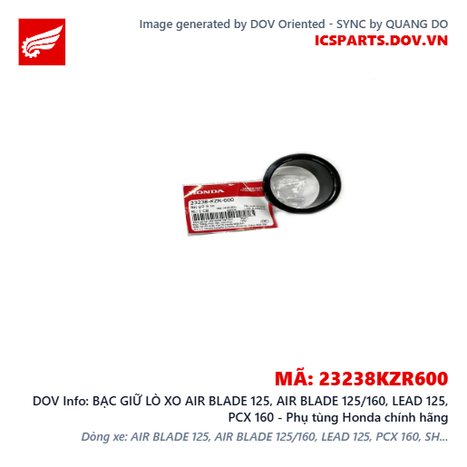 BẠC GIỮ LÒ XO AIR BLADE 125, AIR BLADE 125/160, LEAD 125, PCX 160 - Phụ tùng Honda chính hãng