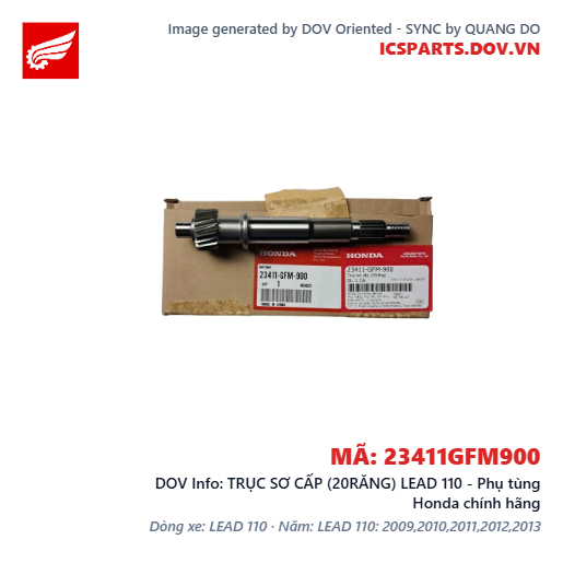 TRỤC SƠ CẤP (20RĂNG) LEAD 110 - Phụ tùng Honda chính hãng
