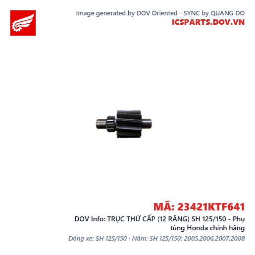 TRỤC THỨ CẤP (12 RĂNG) SH 125/150 - Phụ tùng Honda chính hãng