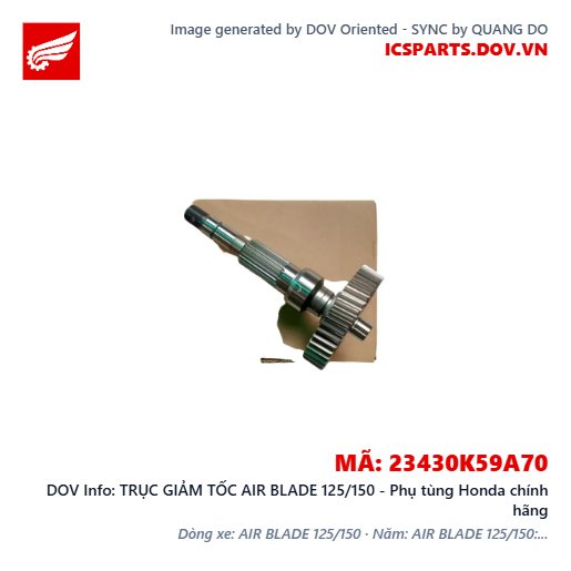 TRỤC GIẢM TỐC AIR BLADE 125/150 - Phụ tùng Honda chính hãng