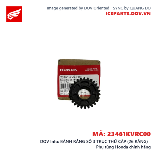 BÁNH RĂNG SỐ 3 TRỤC THỨ CẤP (26 RĂNG) - Phụ tùng Honda chính hãng