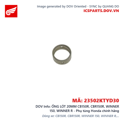 ỐNG LÓT 20MM CB150R, CBR150R, WINNER 150, WINNER R - Phụ tùng Honda chính hãng