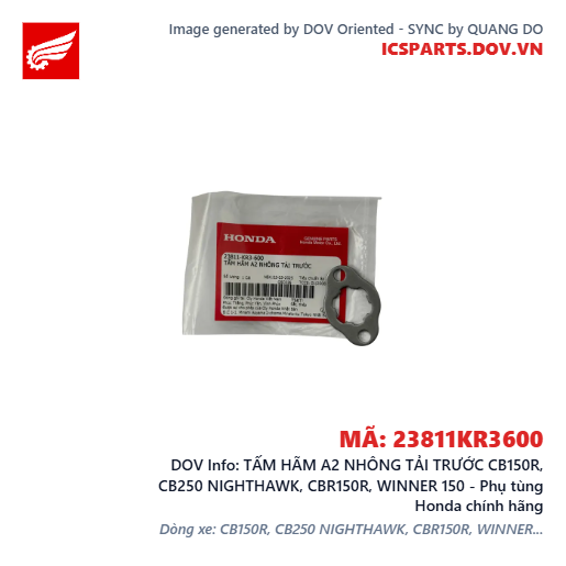 TẤM HÃM A2 NHÔNG TẢI TRƯỚC CB150R, CB250 NIGHTHAWK, CBR150R, WINNER 150 - Phụ tùng Honda chính hãng