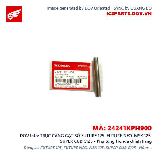 TRỤC CÀNG GẠT SÔ FUTURE 125, FUTURE NEO, MSX 125, SUPER CUB C125 - Phụ tùng Honda chính hãng