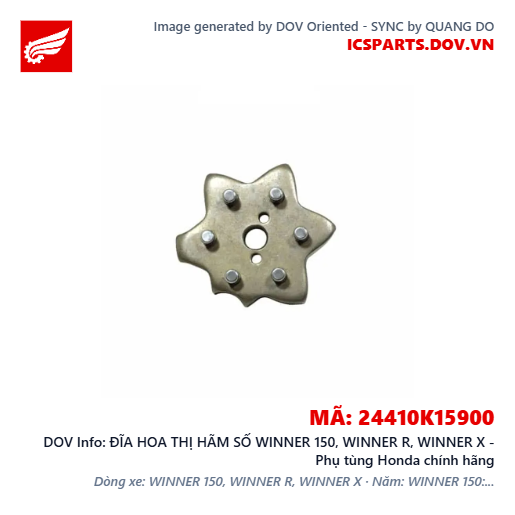 ĐĨA HOA THỊ HÃM SỐ WINNER 150, WINNER R, WINNER X - Phụ tùng Honda chính hãng